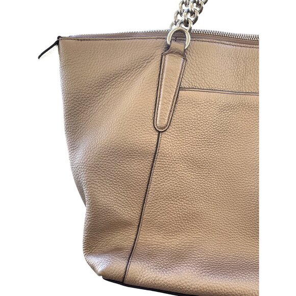 Coach Ava Chain Tote Handbag Purse‎ Metallic Rose Gold Pebbled Leather - Picture 8 of 15